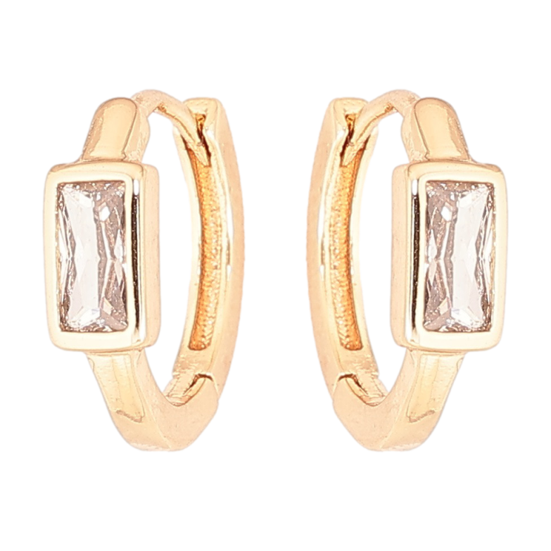 Сережки Xuping Позолота 18K колечка «Кришталеві вставки» фото №2