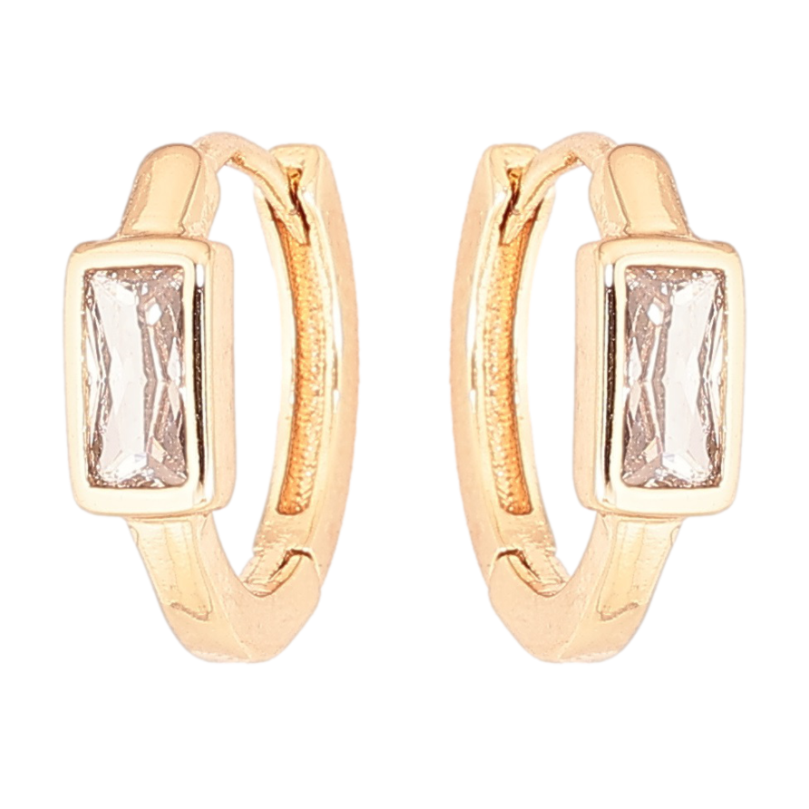 Сережки Xuping Позолота 18K колечка «Кришталеві вставки» фото №1