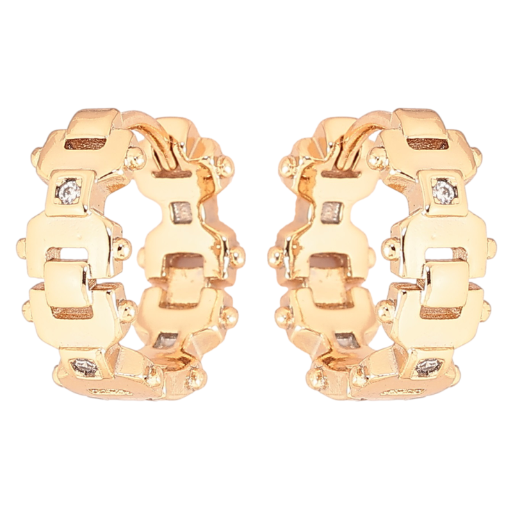 Серьги Xuping Позолота 18K колечки Декоративный узор с кристаллами фото №21