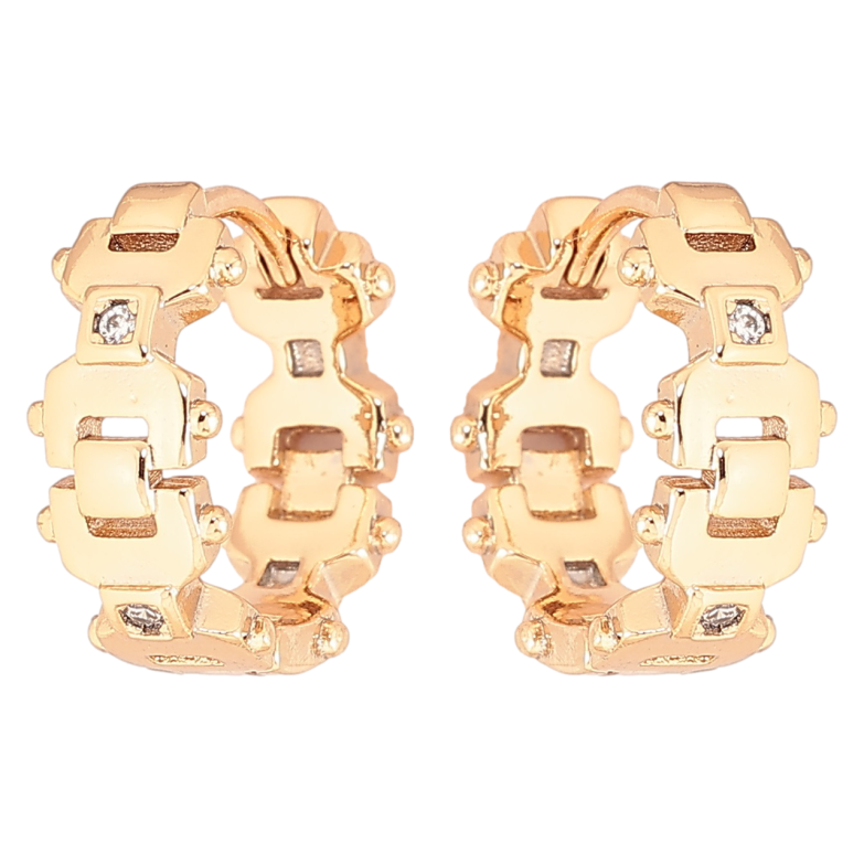 Серьги Xuping Позолота 18K колечки Декоративный узор с кристаллами фото №1