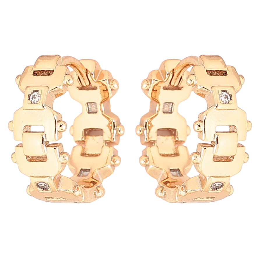 Серьги Xuping Позолота 18K колечки Декоративный узор с кристаллами фото №1