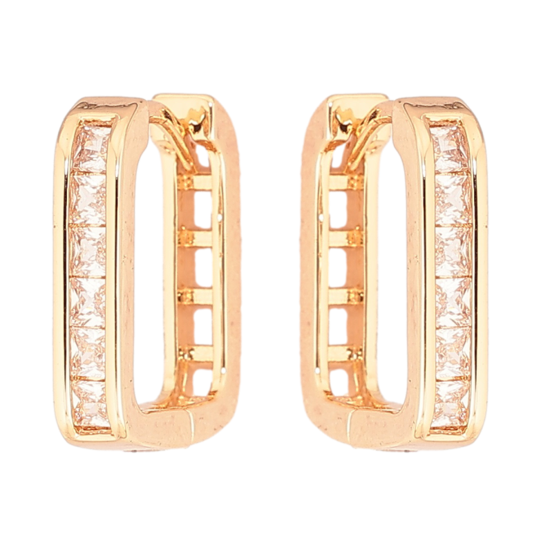 Сережки Xuping Позолота 18K колечка «Кришталеві доріжки» фото №1