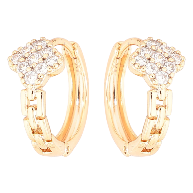 Серьги Xuping Позолота 18K колечки Декоративный узор с кристаллами фото №24