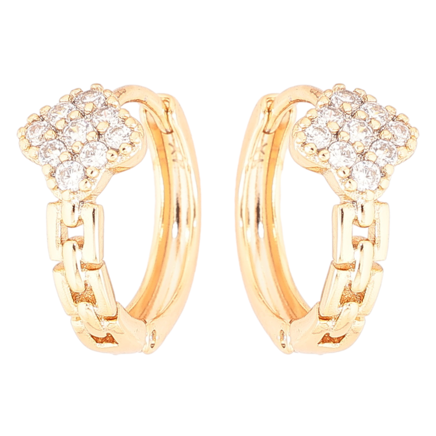 Серьги Xuping Позолота 18K колечки Декоративный узор с кристаллами фото №1