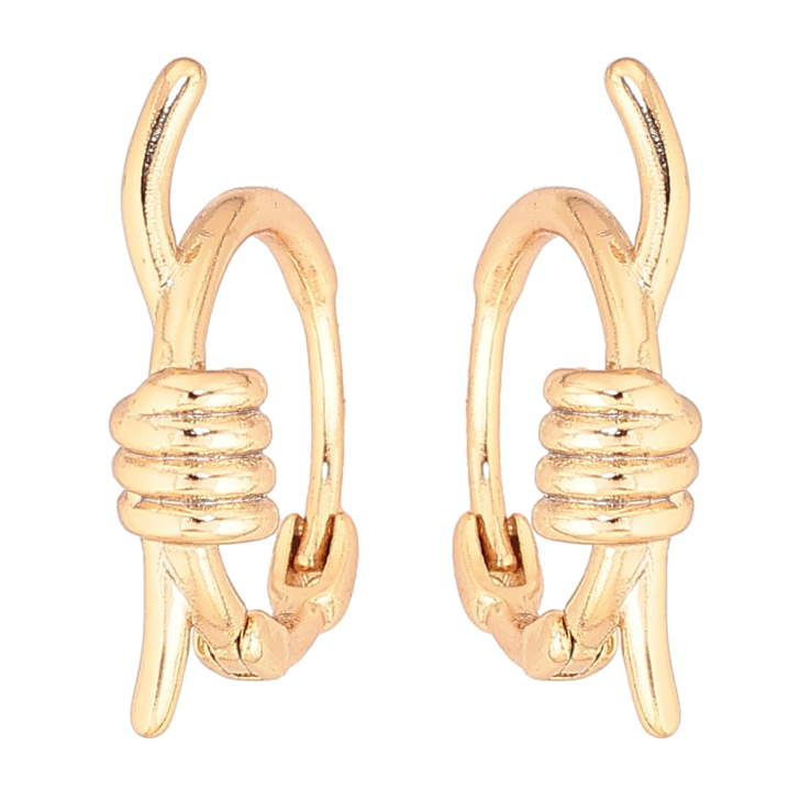 Серьги Xuping Позолота 18K колечки Узел фото №6