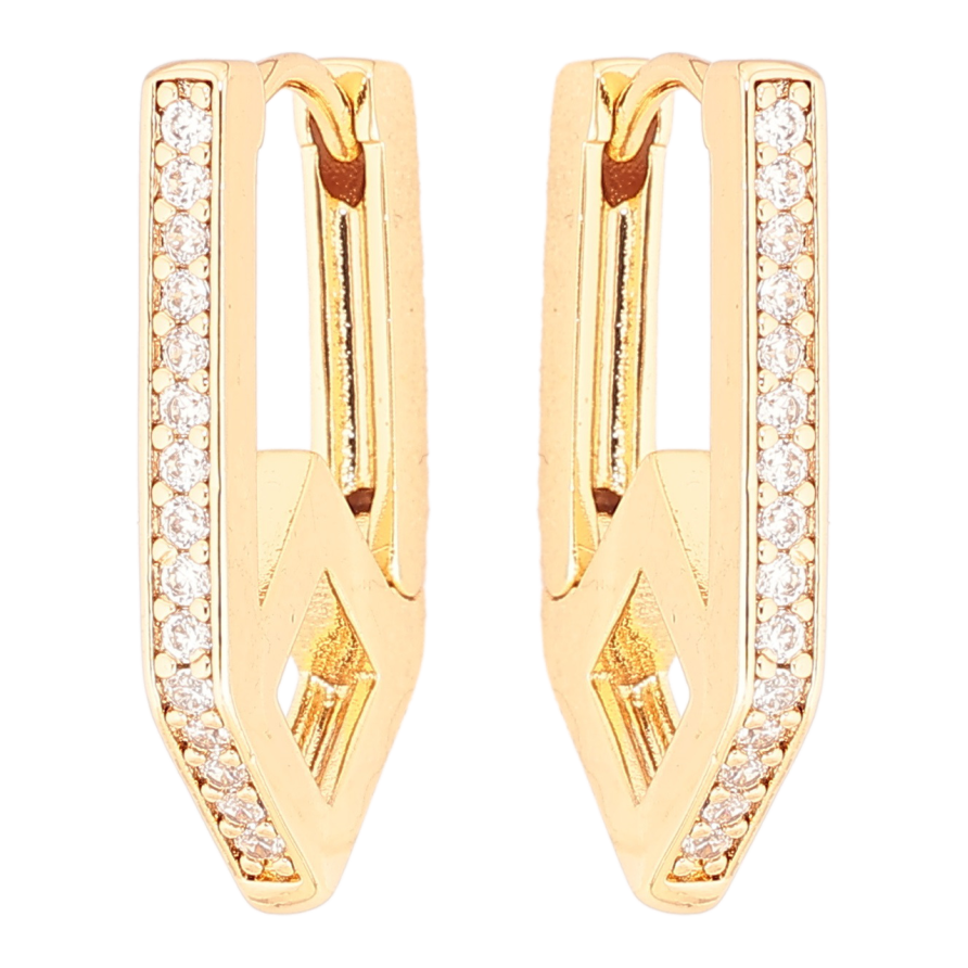 Сережки Xuping Позолота 18K колечка «Доріжки кристалів» фото №1