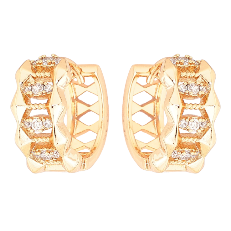 Серьги Xuping Позолота 18K колечки Декоративный узор с кристаллами фото №25