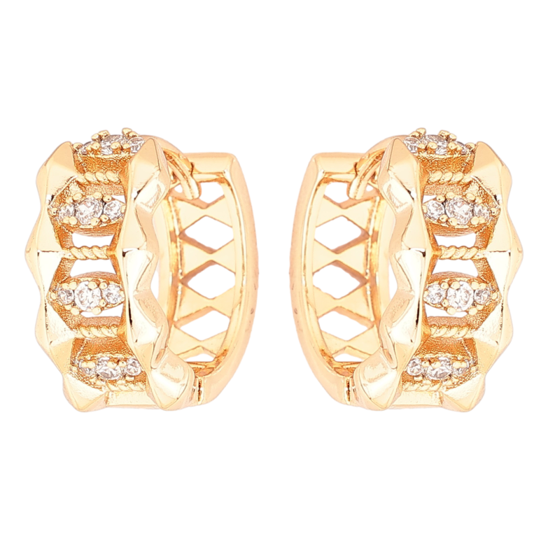 Серьги Xuping Позолота 18K колечки Декоративный узор с кристаллами фото №1