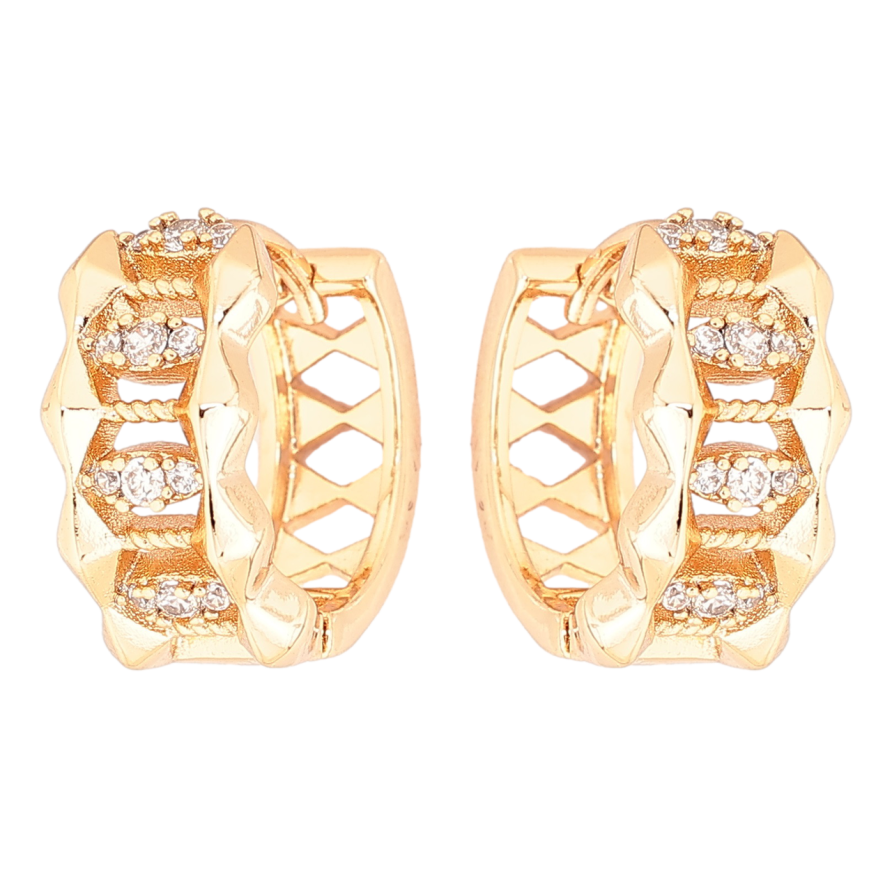 Серьги Xuping Позолота 18K колечки Декоративный узор с кристаллами фото №1