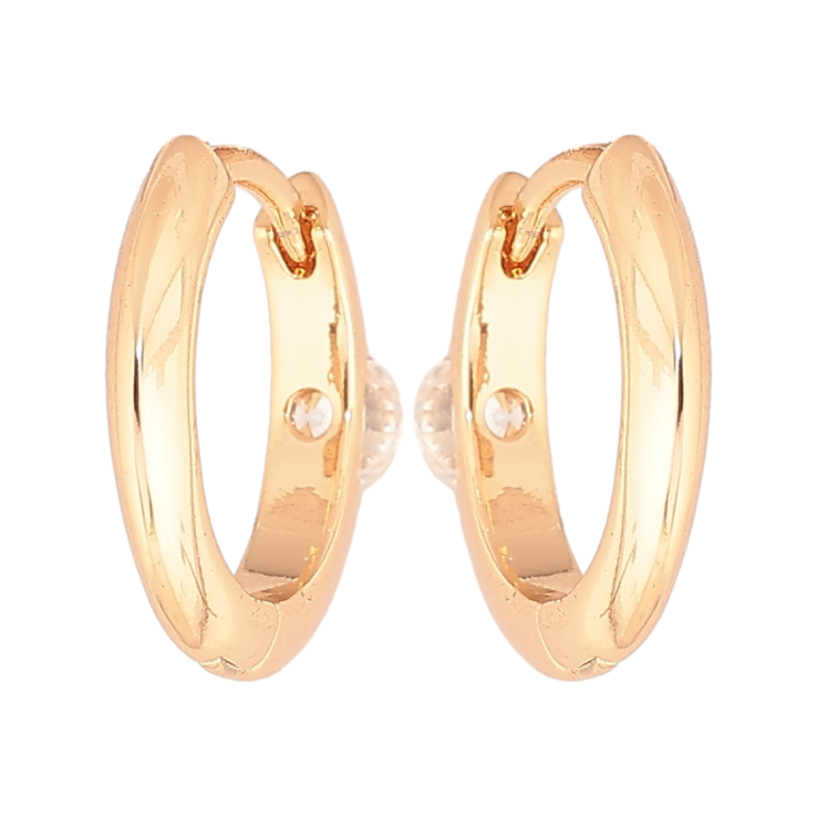 Сережки Xuping Позолота 18K колечка «Кришталеві вставки позаду» фото №17