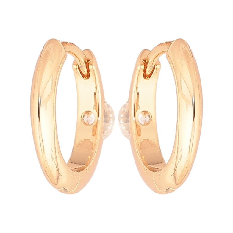 Сережки Xuping Позолота 18K колечка «Кришталеві вставки позаду» фото №1