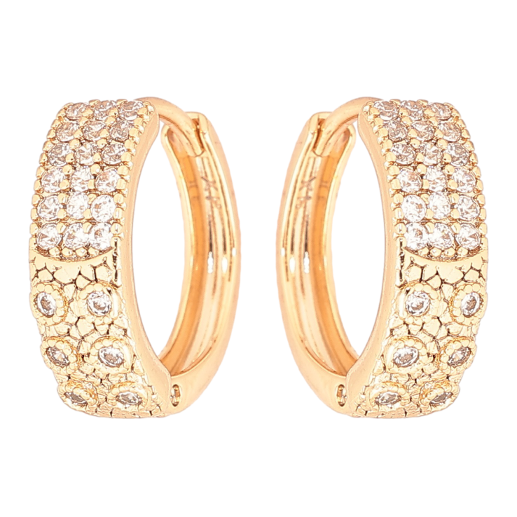 Серьги Xuping Позолота 18K колечки Декоративный узор с инкрустацией кристаллами фото №23