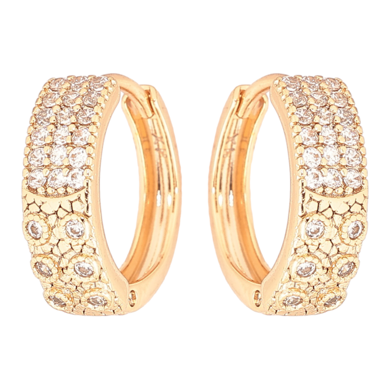 Серьги Xuping Позолота 18K колечки Декоративный узор с инкрустацией кристаллами фото №4