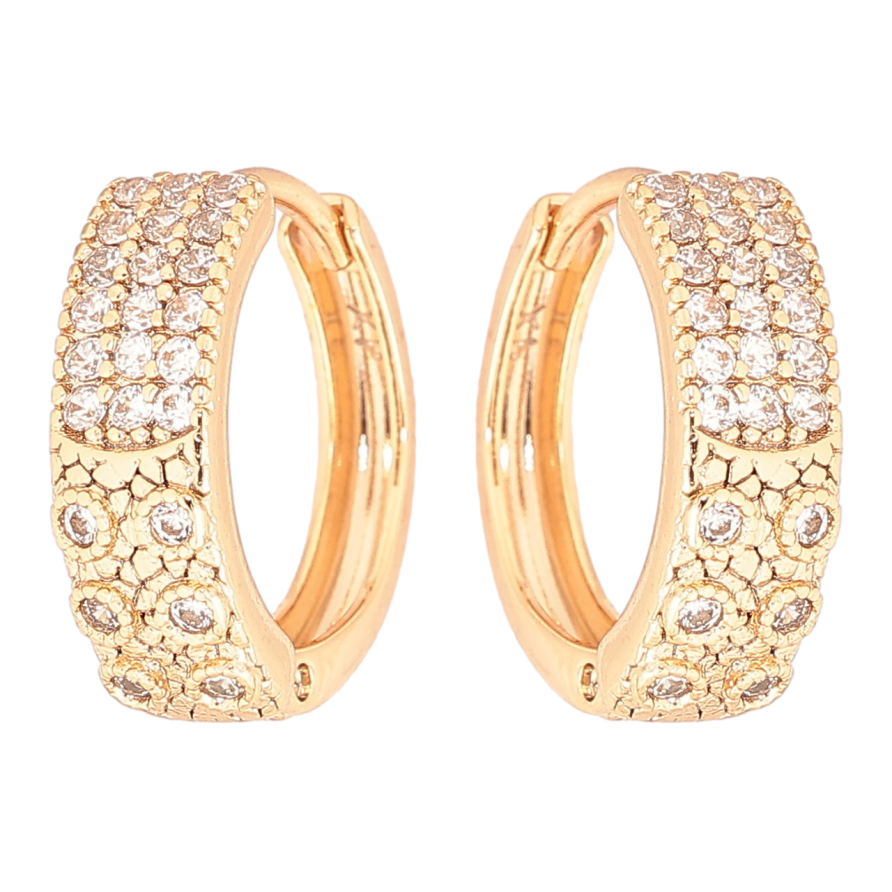 Серьги Xuping Позолота 18K колечки Декоративный узор с инкрустацией кристаллами фото №1