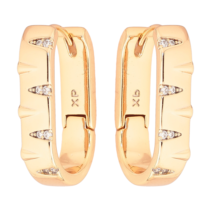 Серьги Xuping Позолота 18K колечки Декоративный узор с кристаллами фото №3