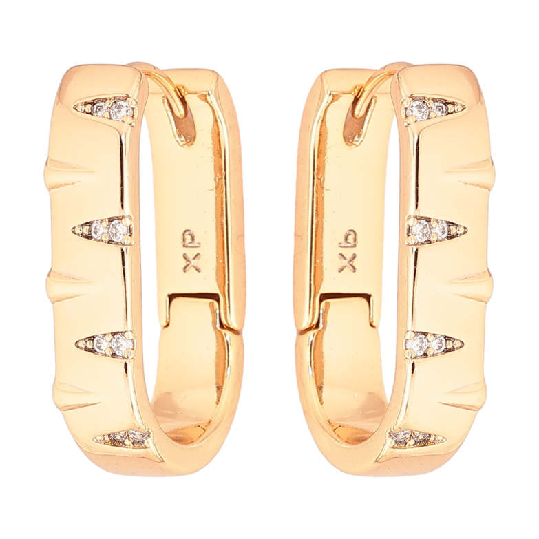 Сережки Xuping Позолота 18K колечка «Декоративний візерунок з кристалами» фото №1