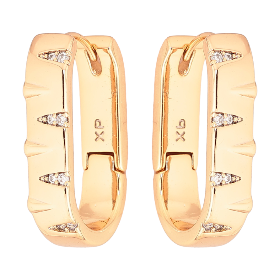 Сережки Xuping Позолота 18K колечка «Декоративний візерунок з кристалами» фото №1