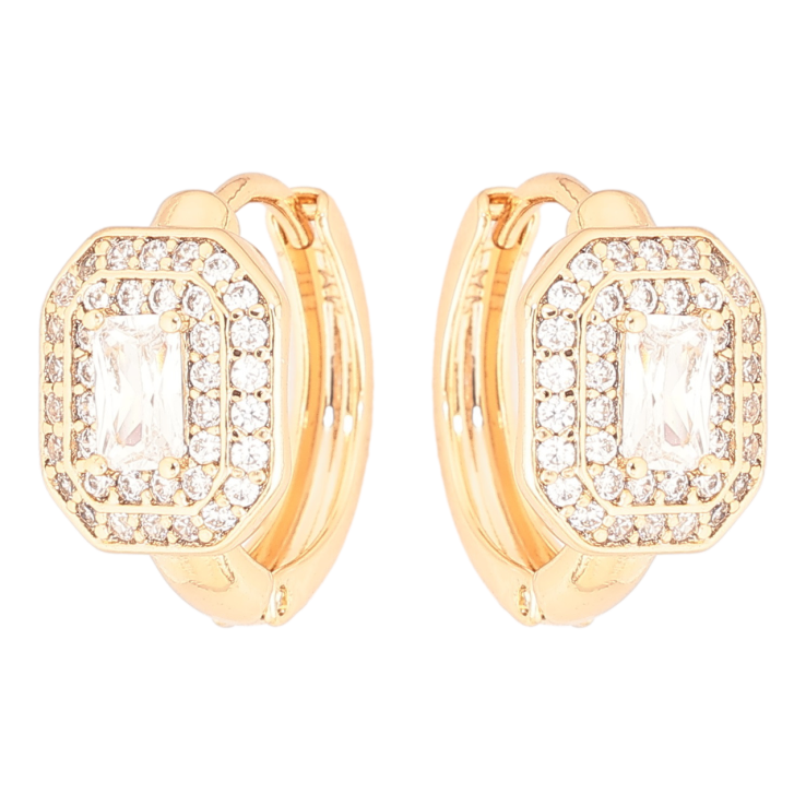 Сережки Xuping Позолота 18K колечка «Інкрустація кристалами» фото №5