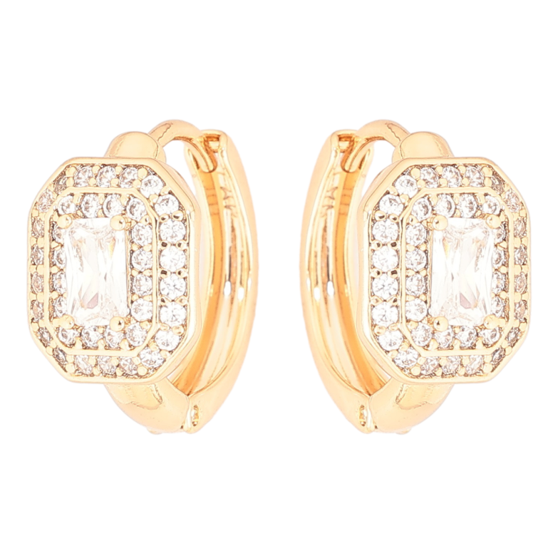 Серьги Xuping Позолота 18K колечки Инкрустация кристаллами фото №1