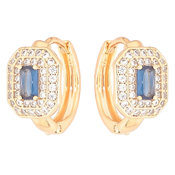 Серьги Xuping Позолота 18K колечки Инкрустация кристаллами фото №14