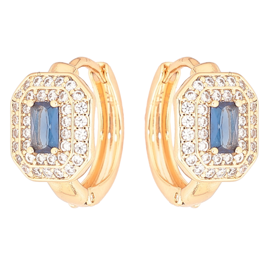 Серьги Xuping Позолота 18K колечки Инкрустация кристаллами фото №1