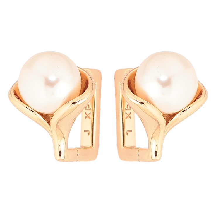Серьги Xuping Позолота 18K колечки Жемчужные бутоны фото №17