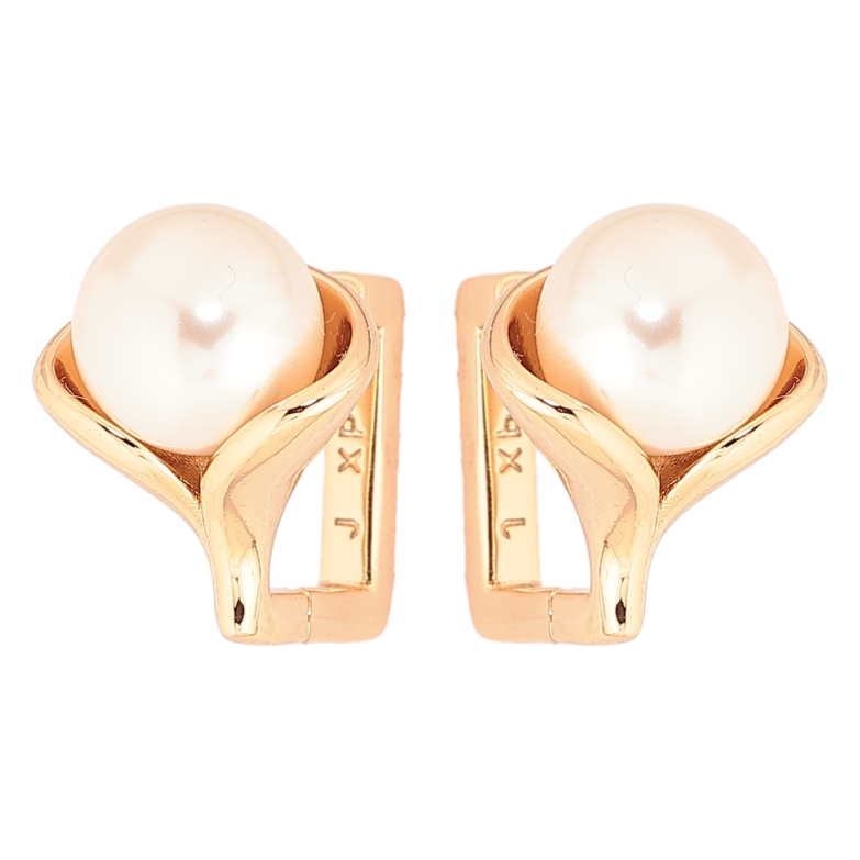 Сережки Xuping Позолота 18K колечка «Перлинні бутони» фото №1