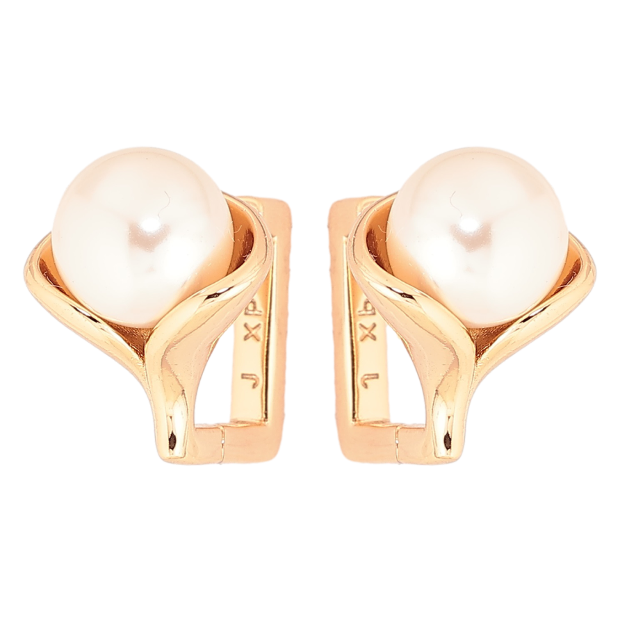 Серьги Xuping Позолота 18K колечки Жемчужные бутоны фото №1