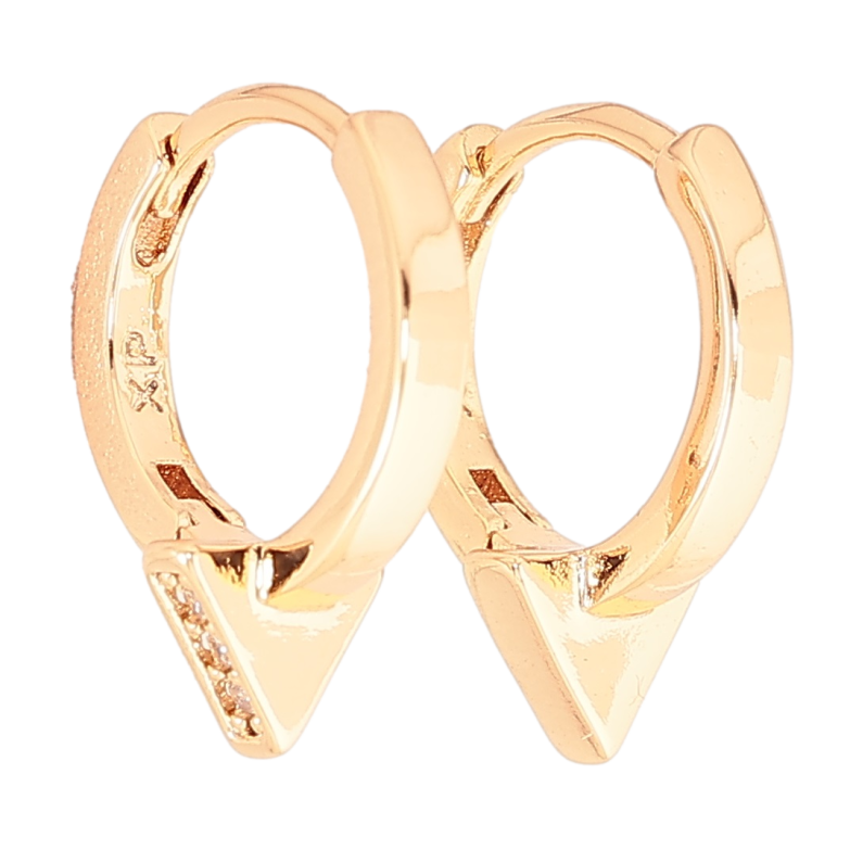 Серьги Xuping Позолота 18K колечки Узор с дорожками кристаллов фото №1