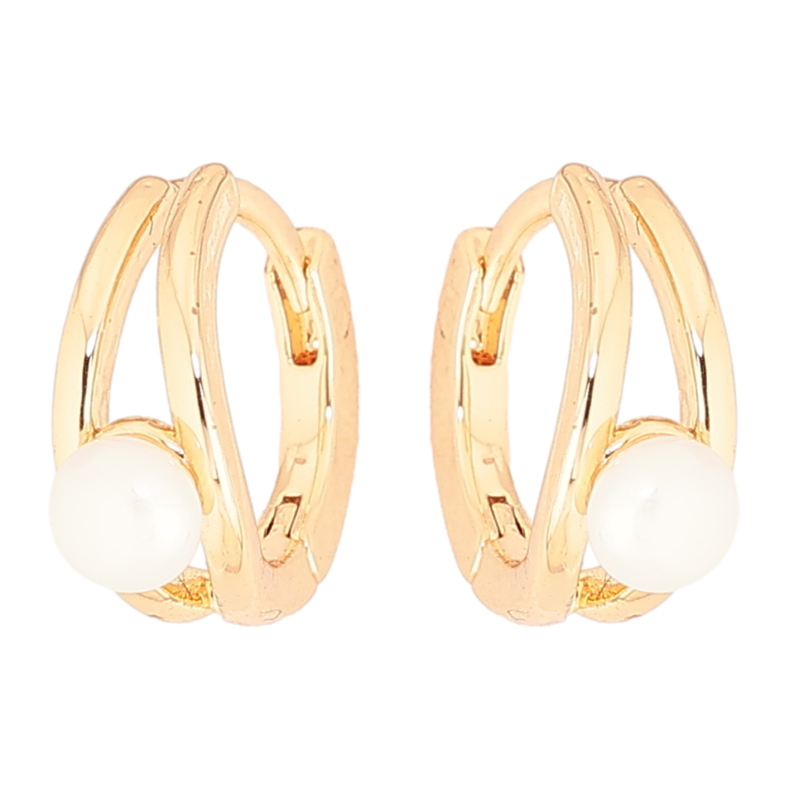 Серьги Xuping Позолота 18K колечки Узор с жемчужинами фото №1