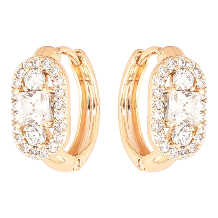 Сережки Xuping Позолота 18K колечка «Кришталевий блиск» фото №13