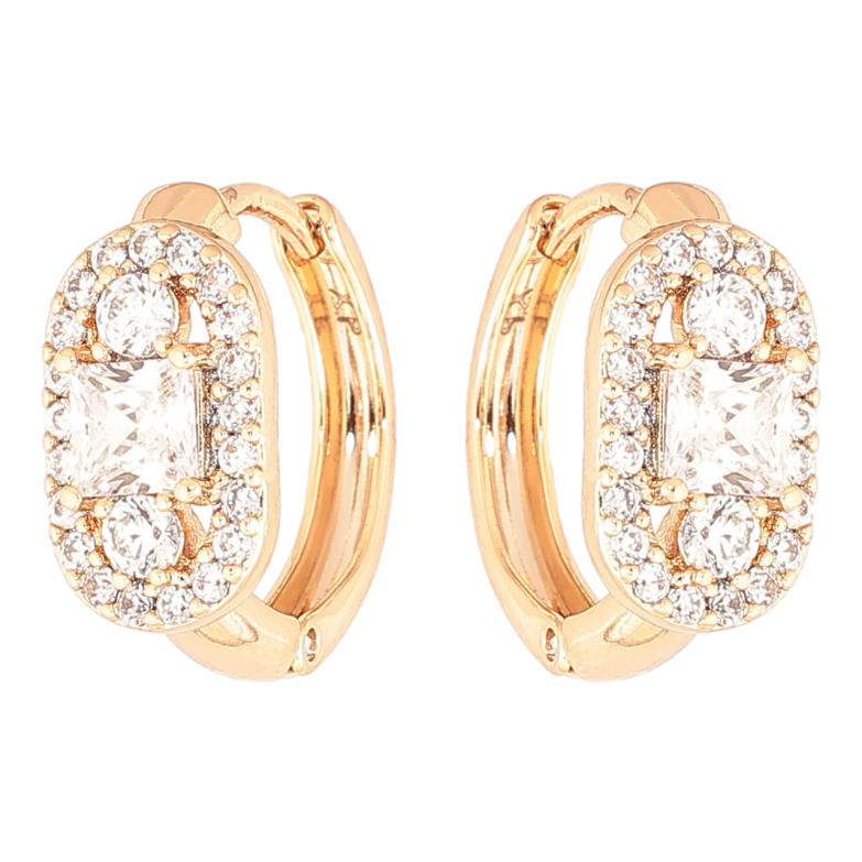 Сережки Xuping Позолота 18K колечка «Кришталевий блиск» фото №1