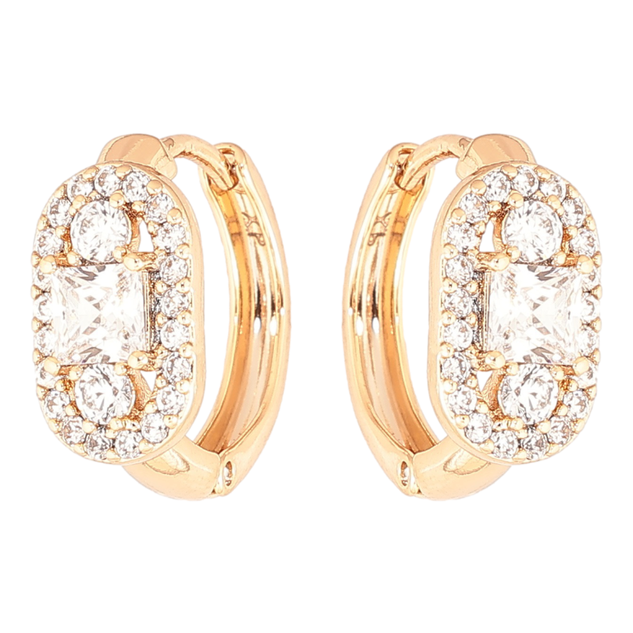 Сережки Xuping Позолота 18K колечка «Кришталевий блиск» фото №1