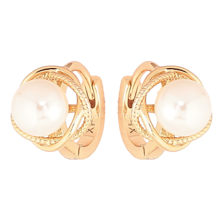 Серьги Xuping Позолота 18K колечки Жемчужины фото №1