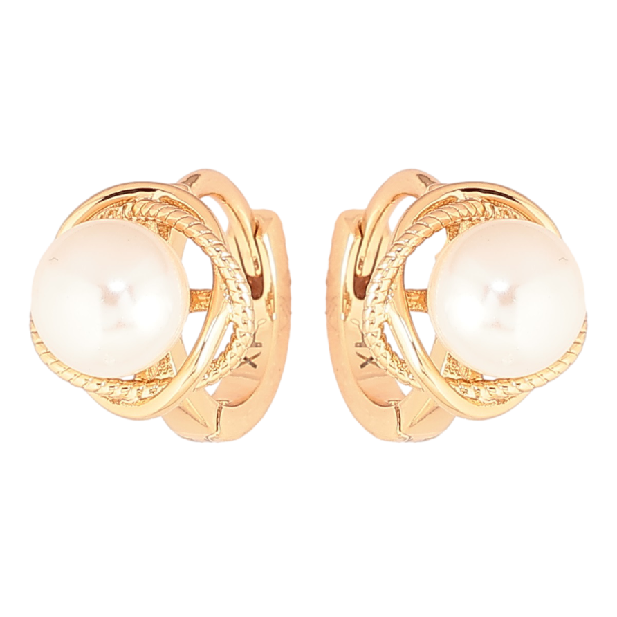 Серьги Xuping Позолота 18K колечки Жемчужины фото №1