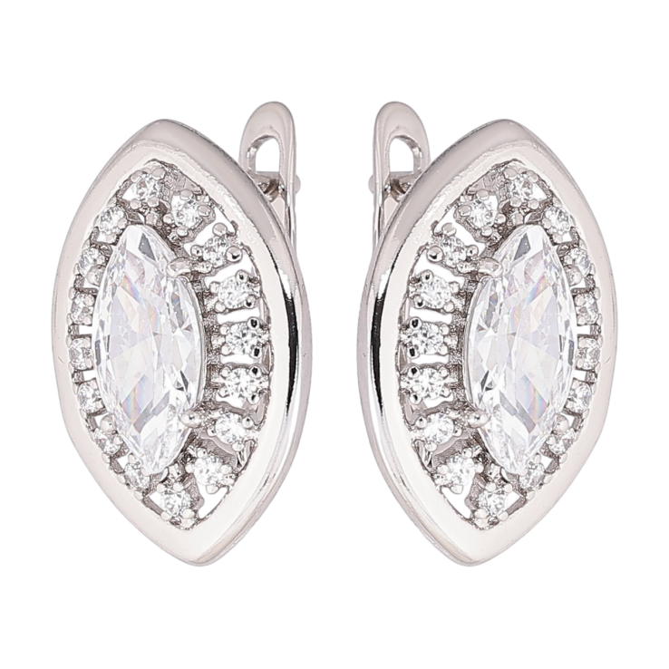 Сережки Xuping Родій англійський замок «Візерунок з кристалами» фото №24