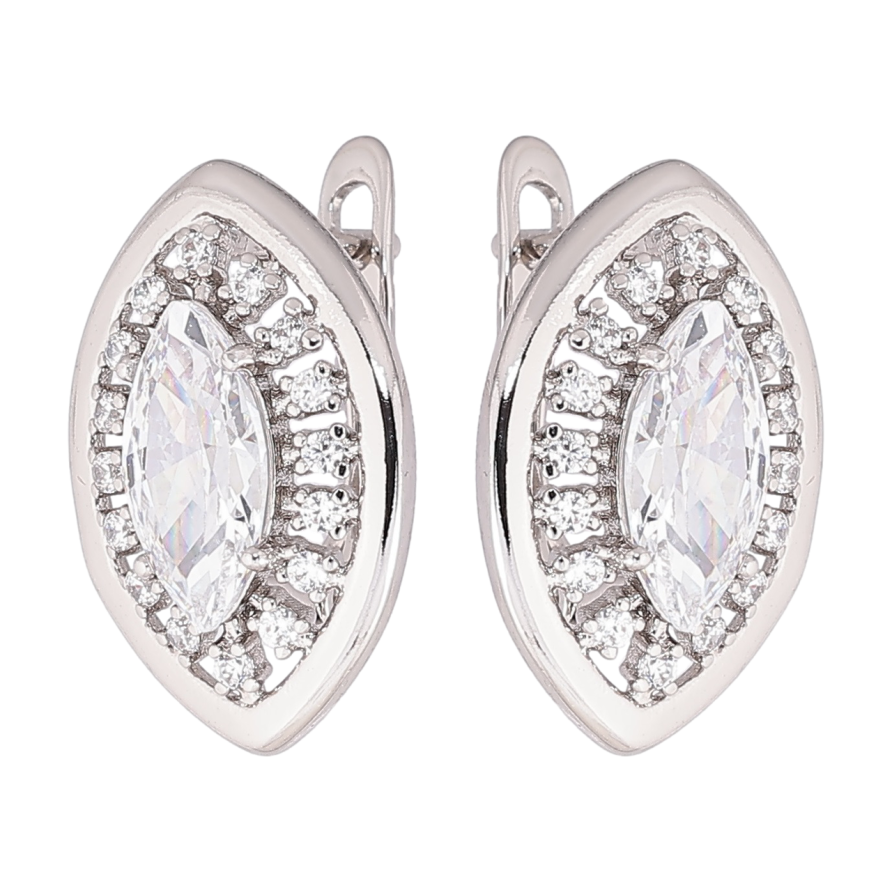 Сережки Xuping Родій англійський замок «Візерунок з кристалами» фото №1