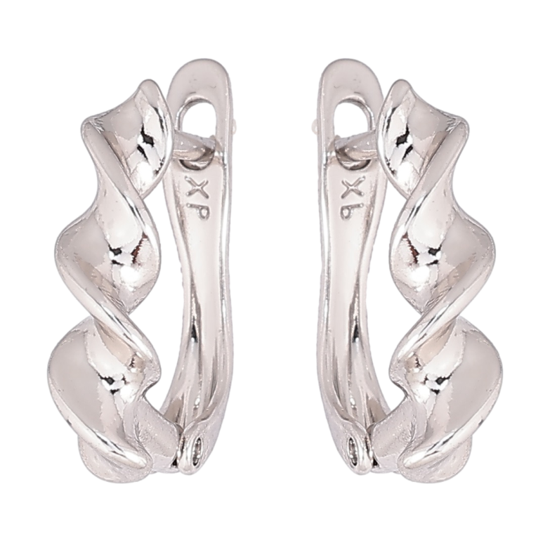 Серьги Xuping Родий английский замок Спиральный узор фото №1