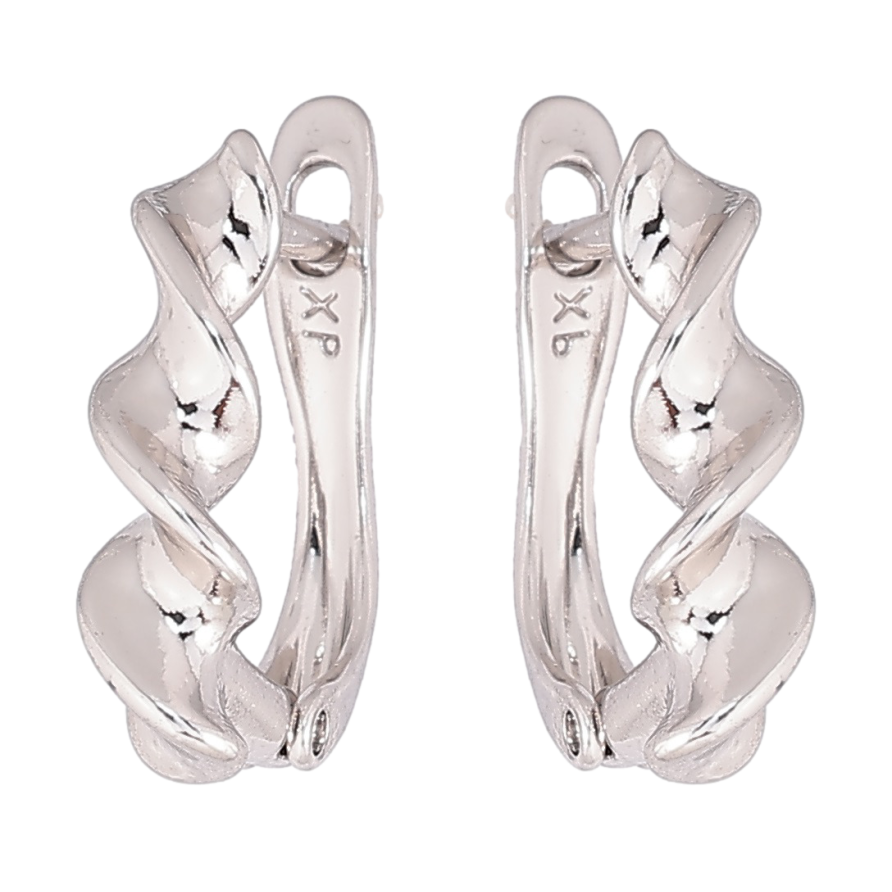 Серьги Xuping Родий английский замок Спиральный узор фото №1