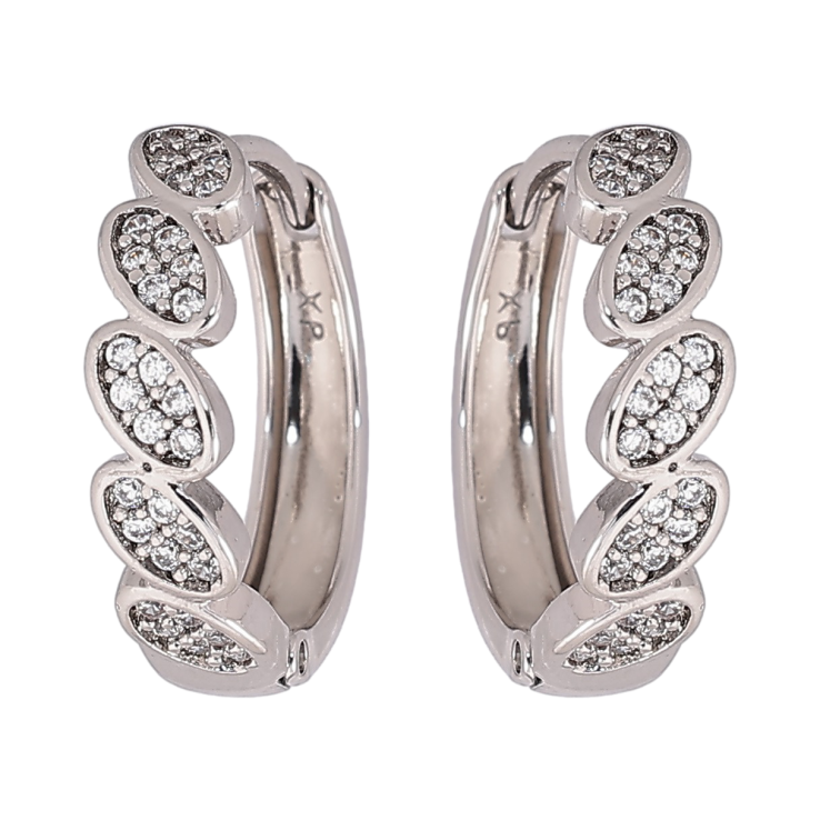 Серьги Xuping Родий колечки Декоративный узор с кристаллами фото №13