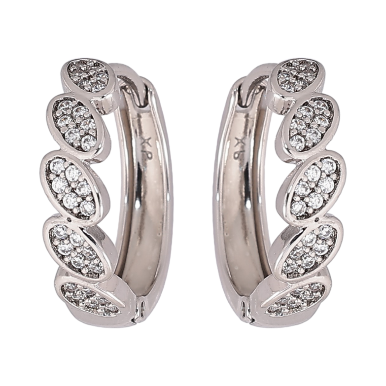 Серьги Xuping Родий колечки Декоративный узор с кристаллами фото №2