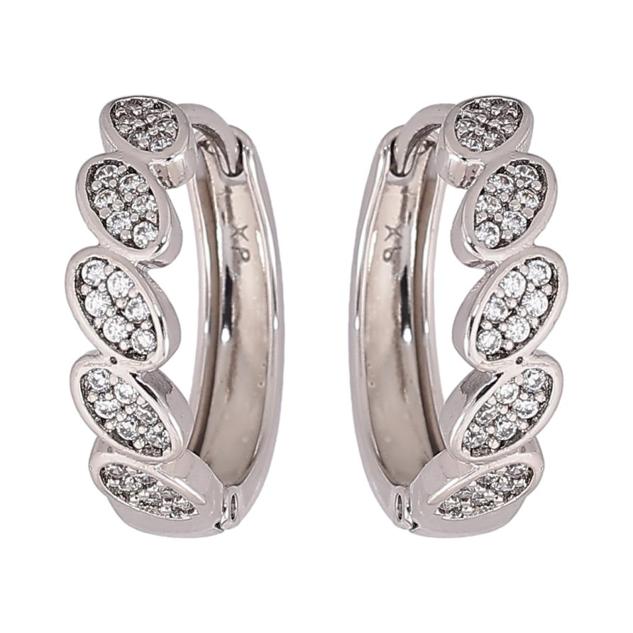 Сережки Xuping Родій колечка «Декоративний візерунок з кристалами» фото №1