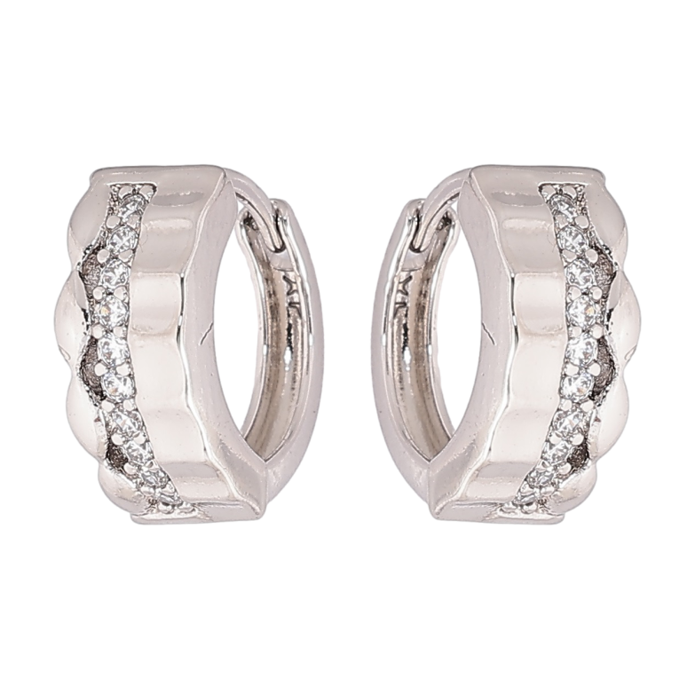 Сережки Xuping Родій колечка «Декоративний візерунок із кришталевими доріжками» фото №1