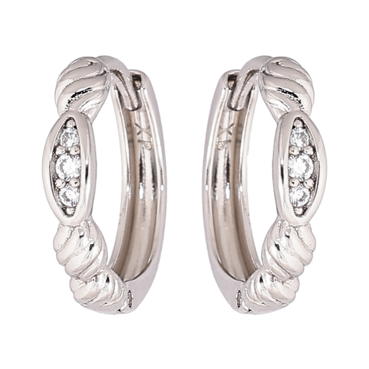 Сережки Xuping Родій колечка «Декоративний візерунок з кристалами» фото №17