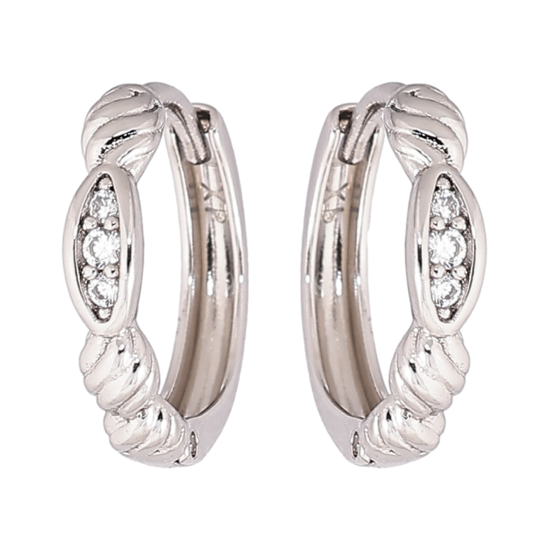 Сережки Xuping Родій колечка «Декоративний візерунок з кристалами» фото №1