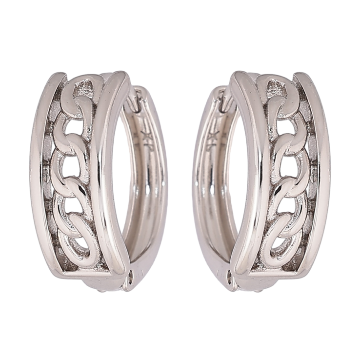 Серьги Xuping Родий колечки Узор цепочка фото №7