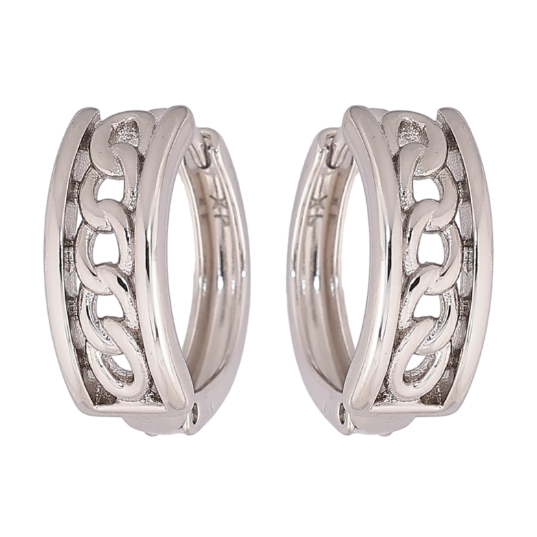 Серьги Xuping Родий колечки Узор цепочка фото №1