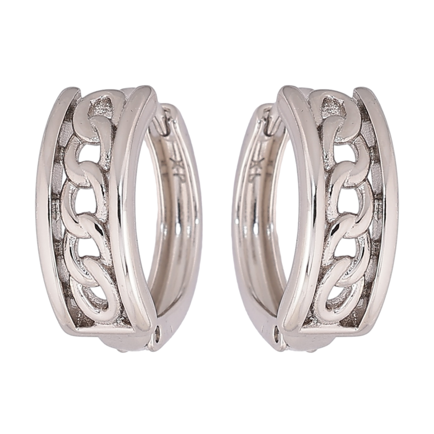 Серьги Xuping Родий колечки Узор цепочка фото №1
