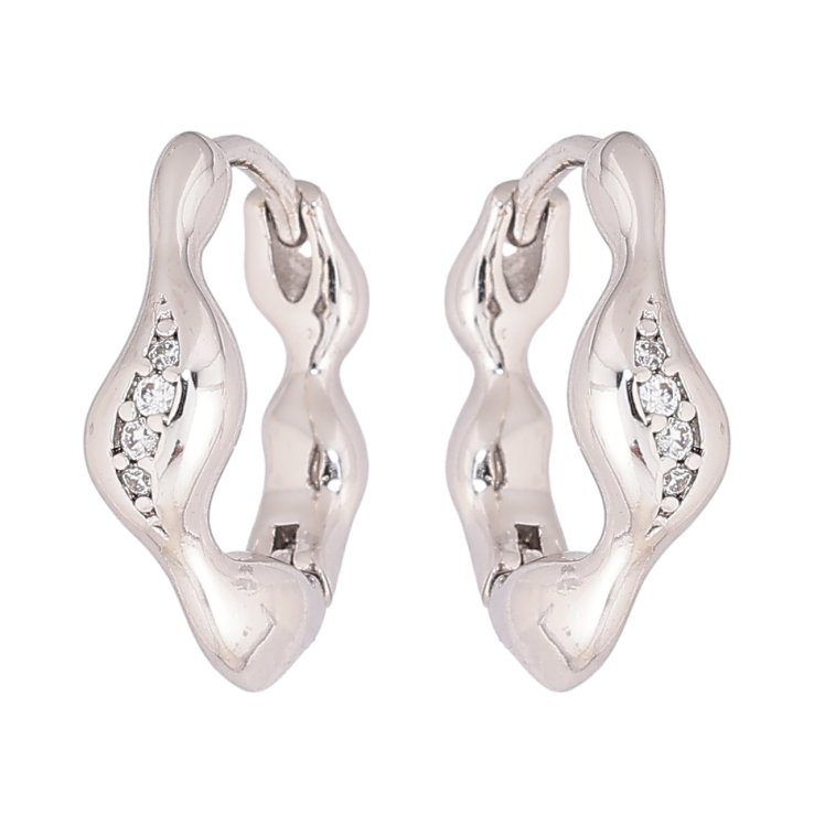 Сережки Xuping Родій колечка «Візерунок з кристалами» фото №18