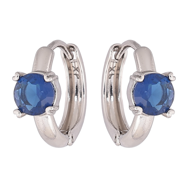 Сережки Xuping Родій колечка «Сині кристали» фото №2